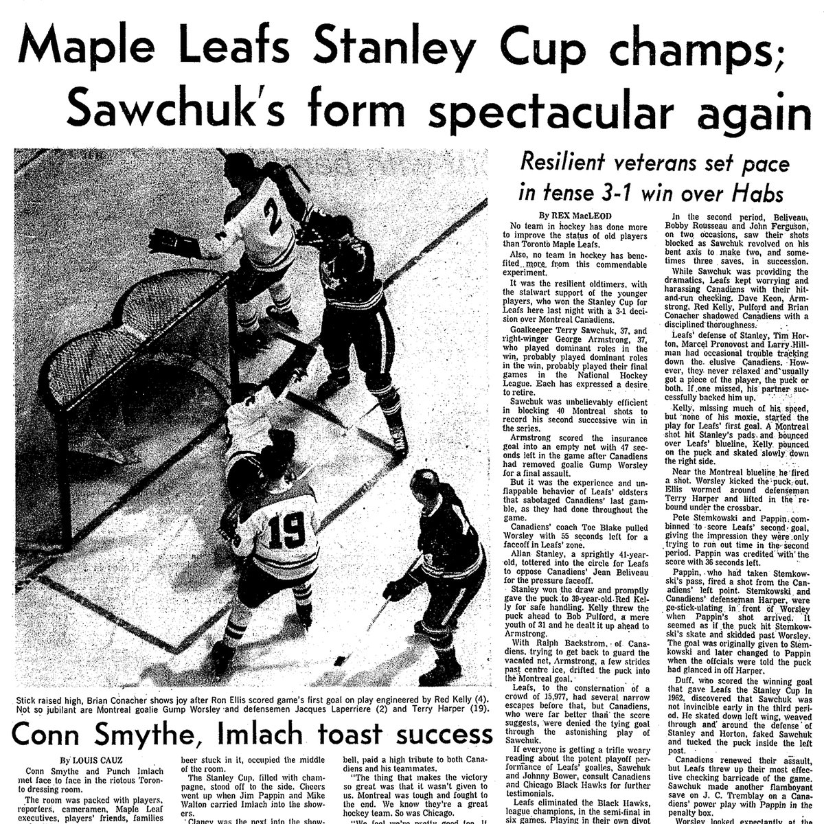 #OnThisDay 57 years ago the Toronto Maple Leafs won the Stanley Cup - May 2, 1967.

#OTD #1960s #sports #hockey #torontomapleleafs #stanleycup #history #torontohistory #tdot #the6ix #toronto #canada #hopkindesign