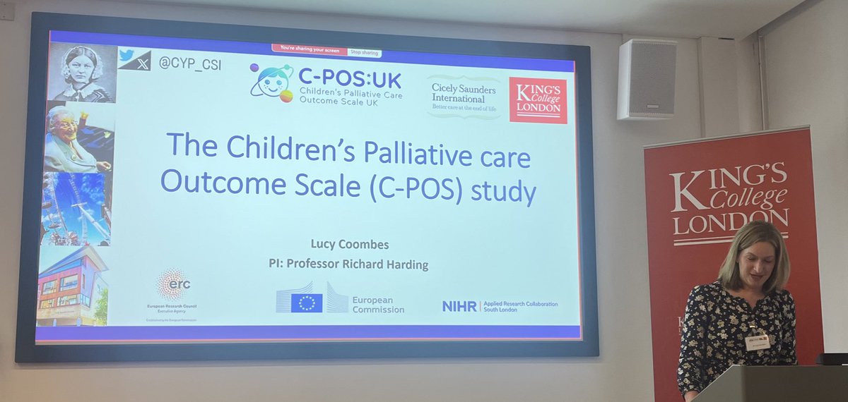 @LucyCoombes7 presenting at the POS/IPOS training days @CSI_KCL on the development and validation of the UK C-POS: a novel #PROM/#PCOM for #children & #YoungPeople with #LifeLimiting & #LifeThreatening conditions and their #families