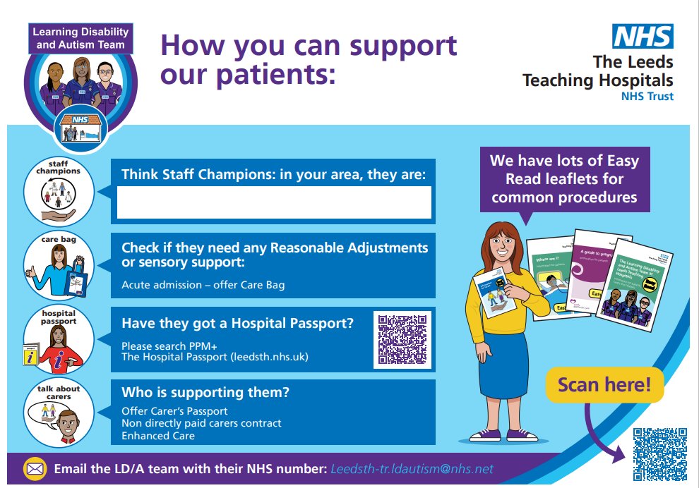 Our new posters are live! 
Wards and departments can download or order these, as a handy prompt about #ReasonableAdjustments