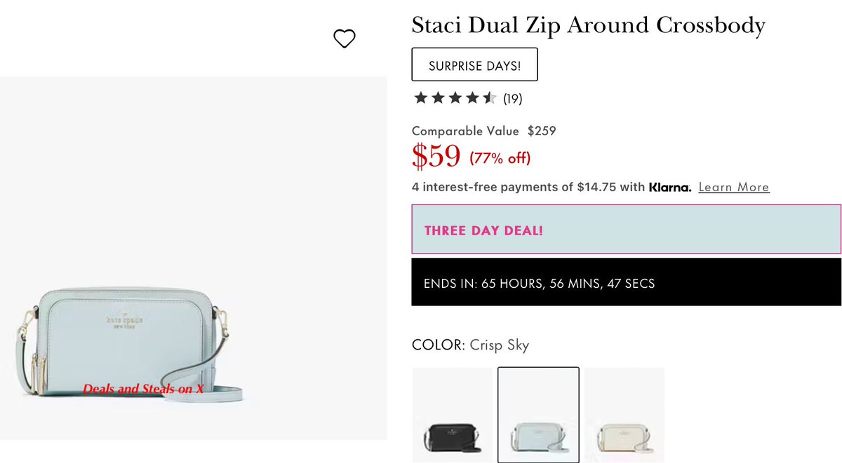 Kate Spade Staci Dual Zip Crossbody (3 Colors Available)

Price - $59.00 normally $259.00

Shop Here - shopstyle.it/l/caW6s

Ships for free.

#ad #deals #clearance #shopping #online #kate #spade #katespade #dual #zip #motherdaysgift #3colors #crossbody #new #freeshipping