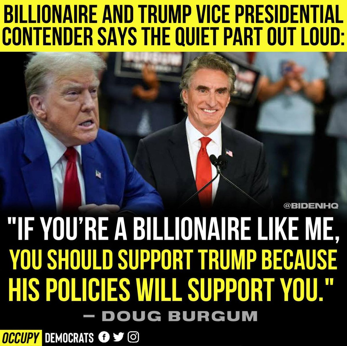 Republicans are for billionaires! Democrats are for everyone else!