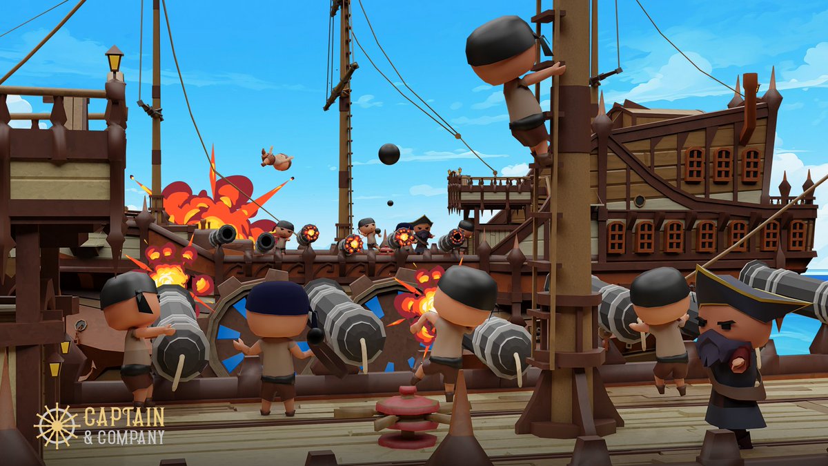 🏴‍☠️ Raise yer colors, unleash the cannons! Naval battle explodes across Captain & Company's open seas. ⚔️ Clash in thrilling ship-to-ship battles, prove yer marksmanship, and claim dominance like a true pirate of the sea!