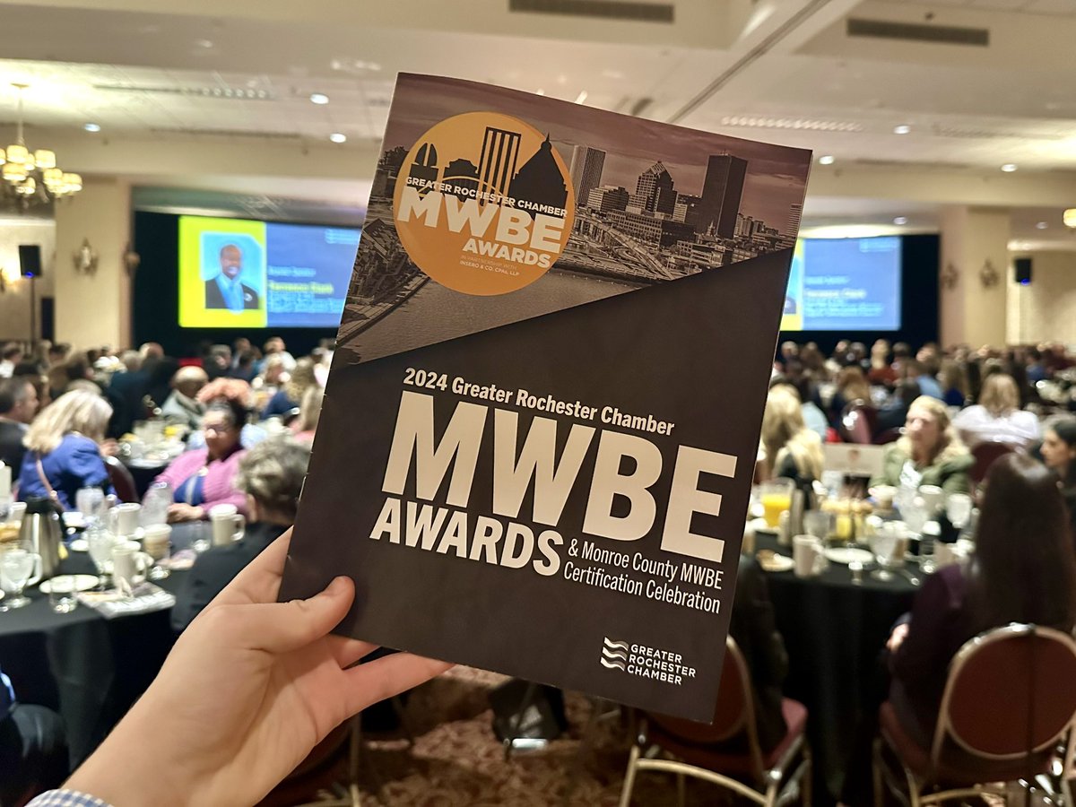 Exciting morning in #GreaterROC at the inaugural Greater Rochester Chamber MWBE Awards!

Over 450+ business leaders came out loud and proud to celebrate diverse business growth 💪 We’re stronger together.

h/t to @SusanGeorgeA & our awesome events team for putting this together!