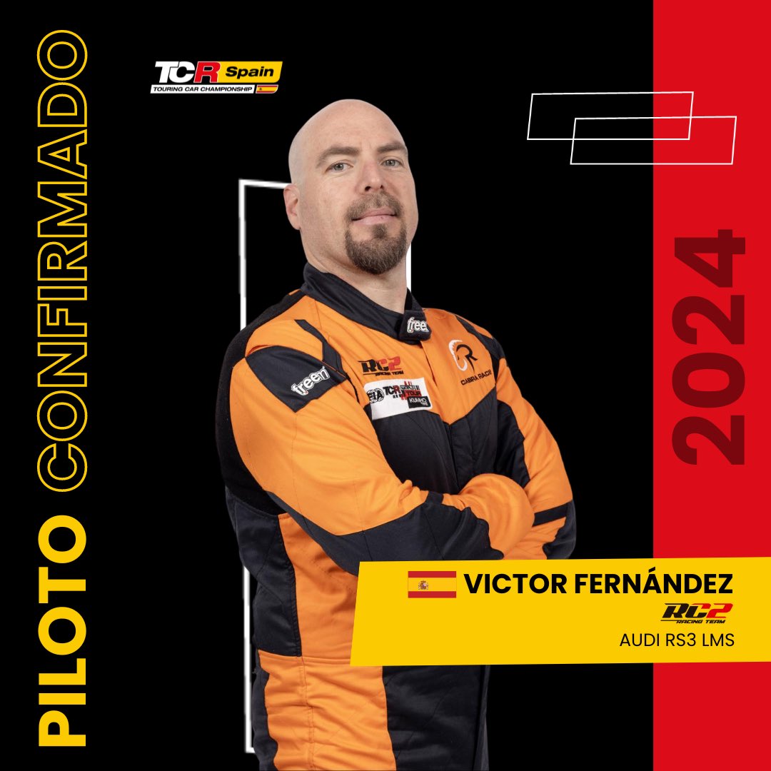 🟡PILOTO CONFIRMADO🔴

💪🏼 Víctor Fernández confirma su participación en el #TCRSpain24 de la mano de RC2, a los mandos del @audispain RS3 LMS 🔝

¡Bienvenido, Victor! 💥

#TCRSeries #TCR #Touring