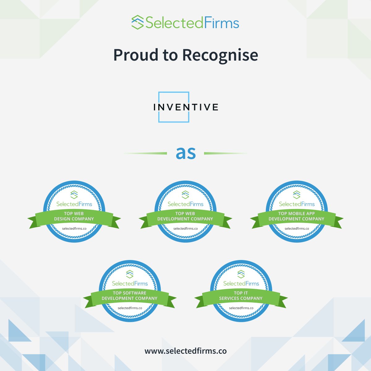 SelectedFirms is happy to recognise @InventiveGroup  as:

Top web design company in the USA
Top web development company in the USA
Top Mobile App Development Company
Top Software Development Company
Top It Services Company

Check out their portfolio on: bit.ly/3QtQ6H4