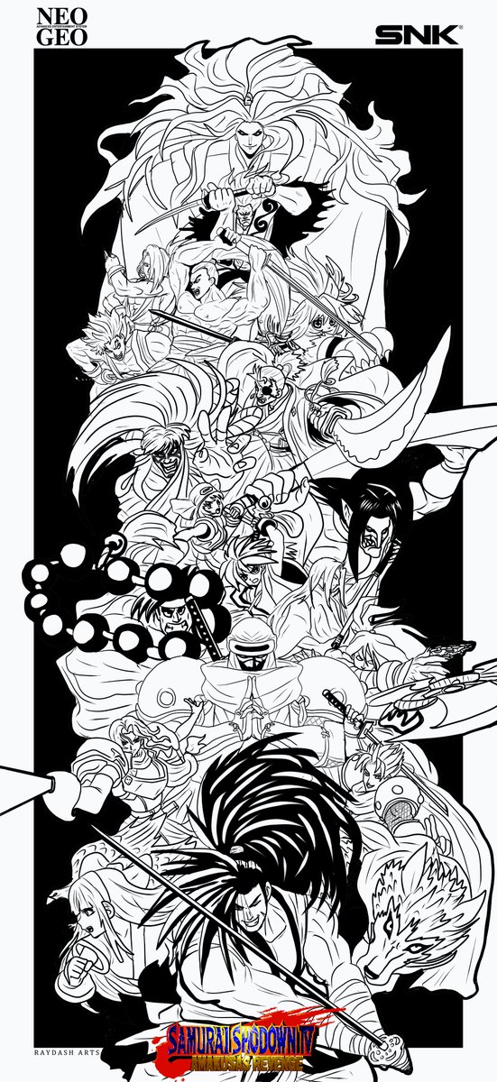 fuck took me a whole day to finish these line arts #samuraishodown #snk #raydasharts