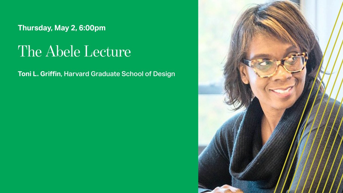 Tonight, 6:00pm. Join us for the inaugural Abele Lecture, which will be a fireside chat from Toni L. Griffin, of the @HarvardGSD and Weitzman’s Matthew Kenyatta. The talk will focus on “American Legacies and (Un)Just Designs.” design.upenn.edu/events/toni-l-…