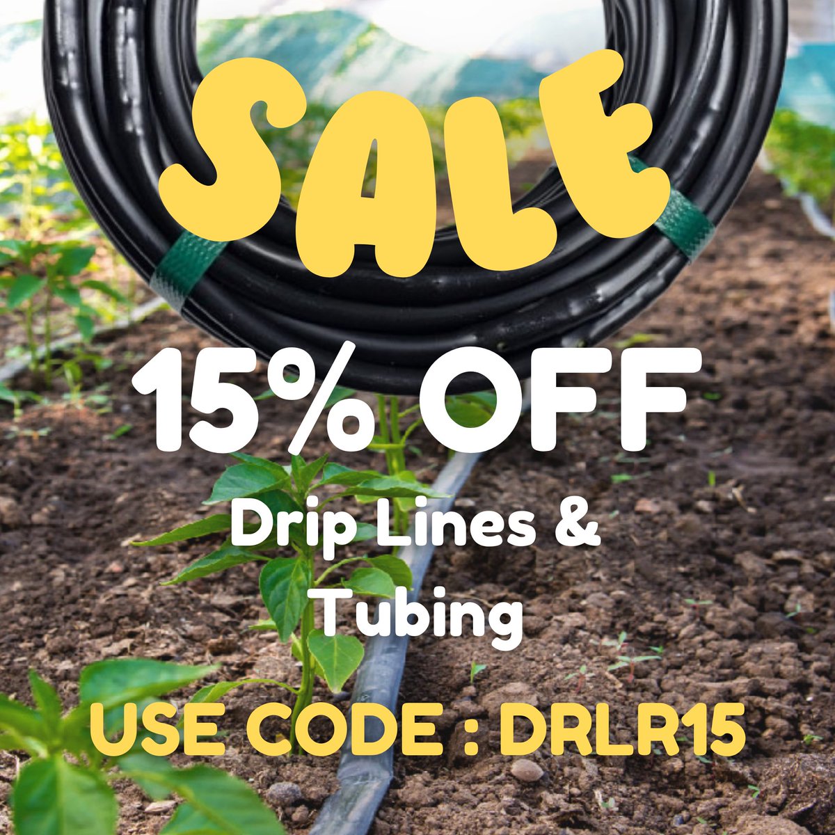 🌿 Dive into our LIMITED TIME Tubing Sale! 🌿 
Enjoy 15% off until 5/7 with code DRLR15
🌟Shop Here: dripworks.com/tubing-sale

 #DripWorks #GardenSale #SummerGardening #SummerGarden #Springgarden #Gardentools #Dripirrigation #gardeningtips #gardenBed