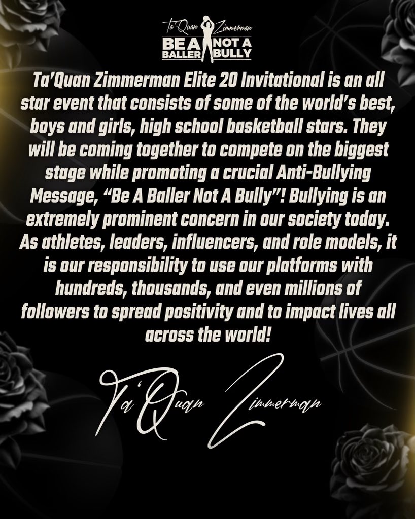 🔔 HS MBB & WBB Players 🔔 @Buzzzy__ has put together a great event called “Be A Baller, Not A Bully”! This event will consist of some of the best high school boys and girls coming together to help push this anti-bullying message! @NBAFutureNow Follow @Buzzzy__ for all updates!