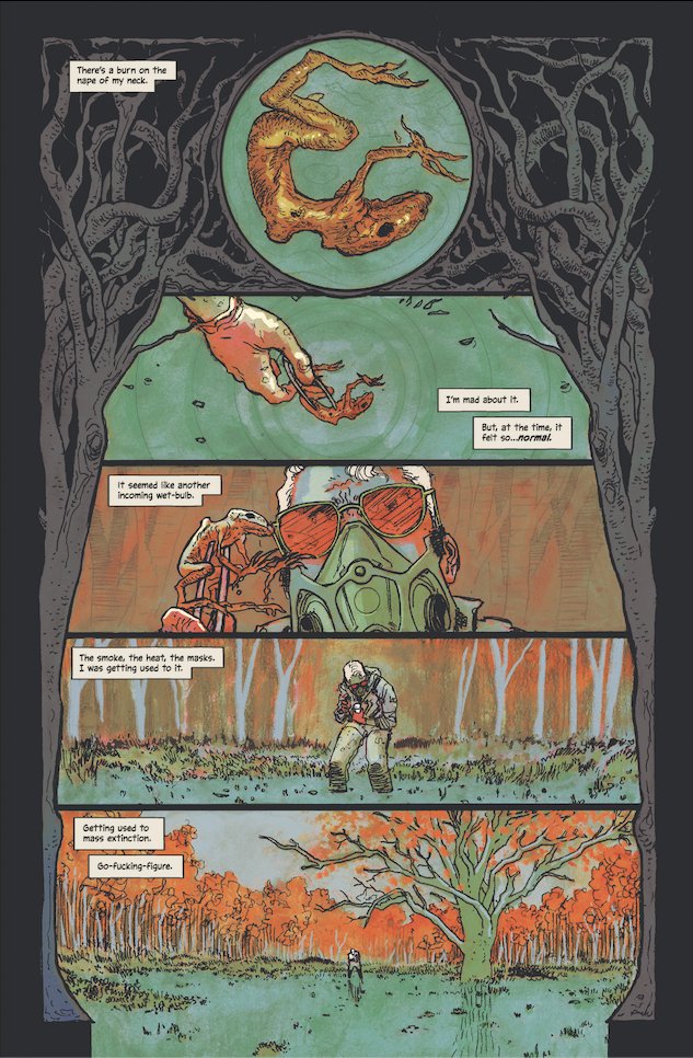 INTO THE UNBEING is a cosmic horror series about 4 climate scientists who venture into the 'mouth' of an environmental anomaly. Here's the first five pages of gorgeous @Cleanlined art. A 🧵