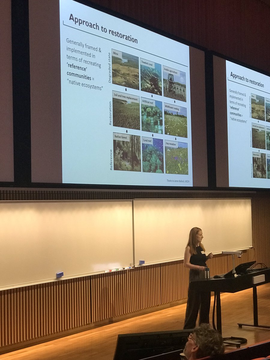 ‘Setting goals for dynamic nature: paradox or solution’ - @emilyhwaddell gives an overview & insights from the @RestREco1 project 🌻🌳🦋🕷🪲#NaturMaal