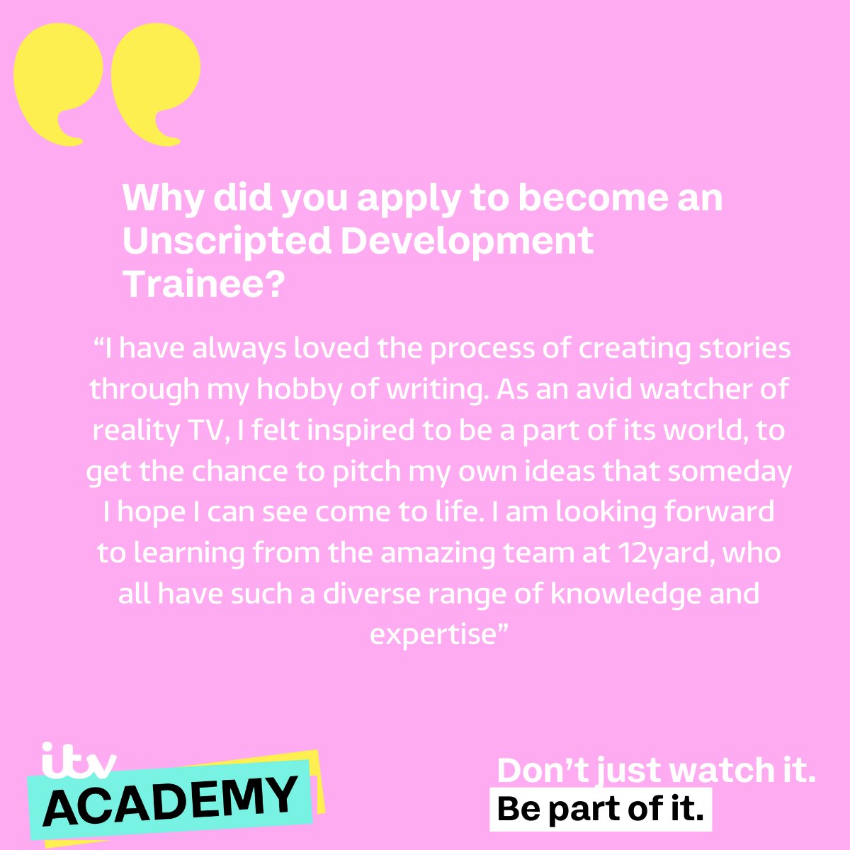 Meet our trainee... Maili ✨

Maili recently joined us as an Unscripted Development Trainee at @12Yard
Welcome to the team, we're thrilled to have you on board 👏

#ITVAcademy #ITV #BePartofIt #Trainee