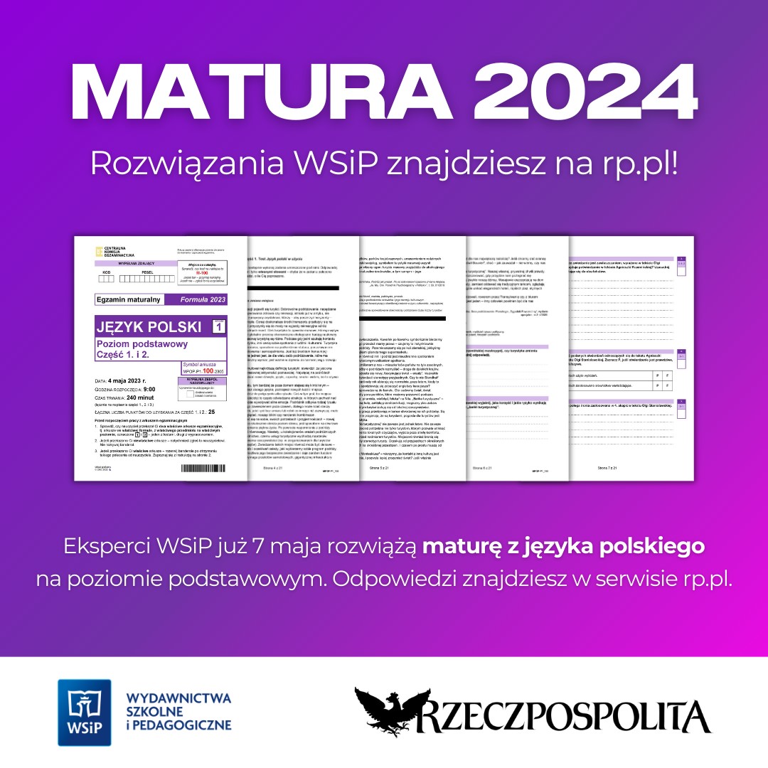 rzeczpospolita's tweet photo. #Matura2024: 7 maja na stronie @rzeczpospolita będzie można znaleźć rozwiązanie matury z języka polskiego na poziomie podstawowym przygotowane przez ekspertów z #WSiP https://t.co/jsumCpqHFw