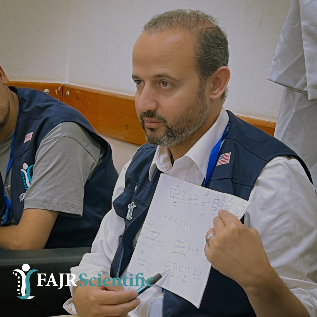 Our CEO, Dr. Mosab Nasser, is actively discussing plans with the team in Gaza. Every step is calculated to ensure high-quality medical delivery. With FAJR, excellent care is guaranteed, even amidst the direst situations. #FAJRHope #SurgicalCare