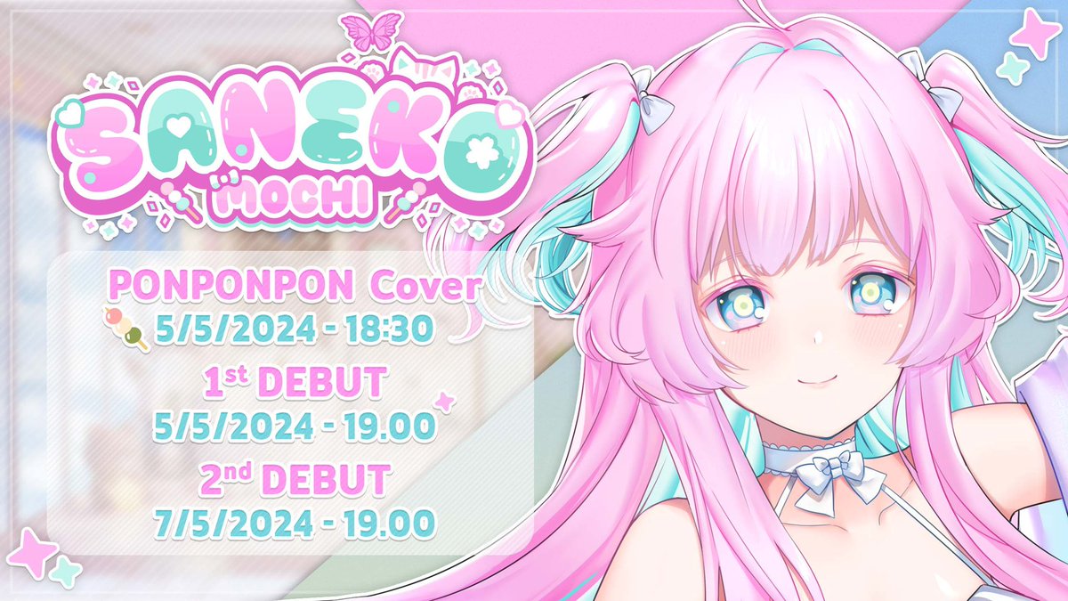 ⭐ กำหนดการเปิดตัว Generation 3 Euphora Project 🦋

🍭🍩PONPONPON (Cover) - Saneko & Uniinu 
5/5/2024 - 18:30

🍡🐱 Saneko Mochi
1st Debut : 5/5/2024 - 19.00
2nd Debut : 7/5/2024 - 19.00

YouTube : youtube.com/@SanekoEPR?si=…

แล้วเจอกันนะคะ ૮꒰ྀི  σ̴̶̷̤ . σ̴̶̷̤  ꒱ྀི ა♡