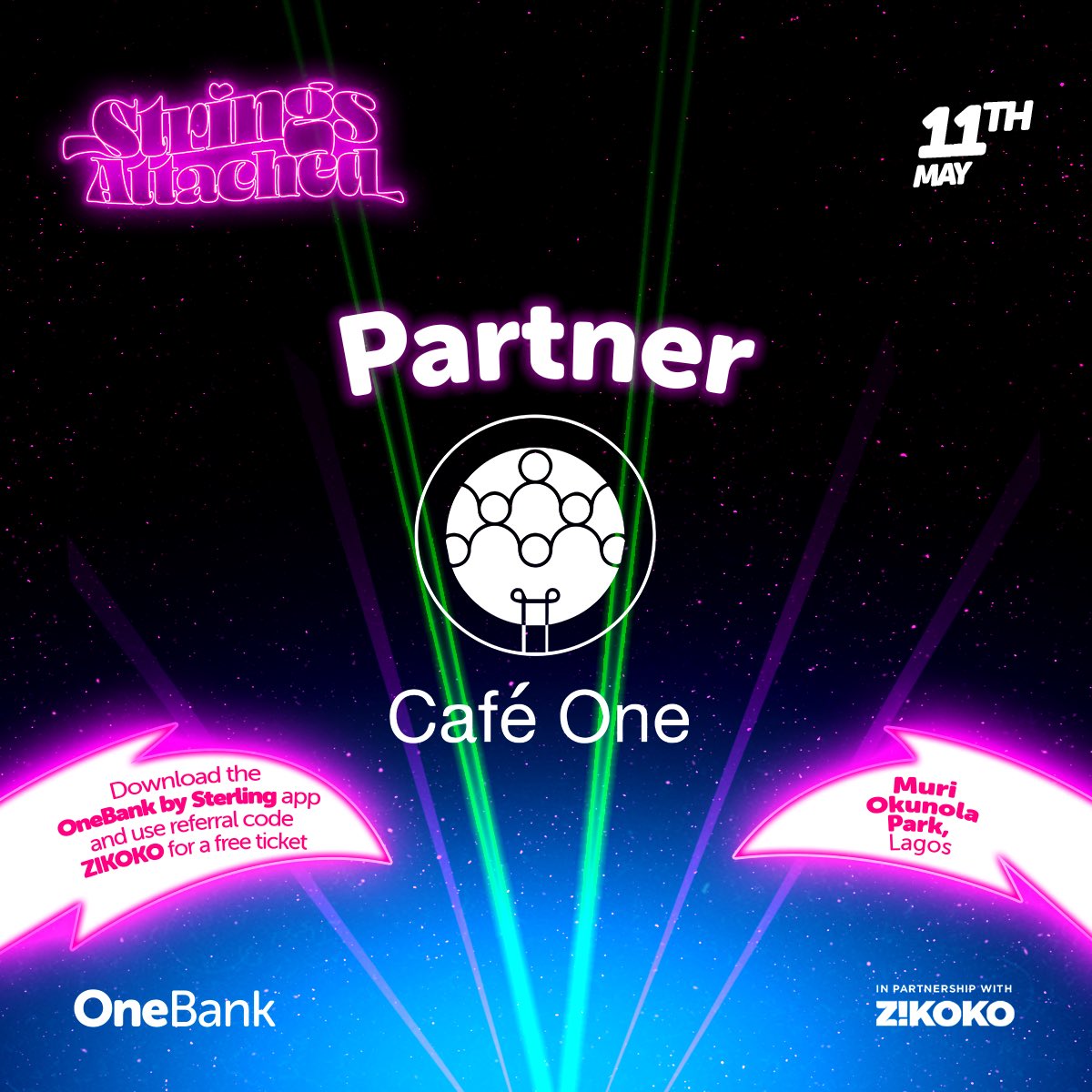 Strings Attached is eight days away! Are you ready to party with @Johnnydrille, @faveszn, @AramideMusic, @DwinTheStoic and @Qingmadi? 

We are thrilled to announce @Cafeonenig as a partner for #StringAttached. Cafe One is the number one coffee shop and coworking space in Nigeria.