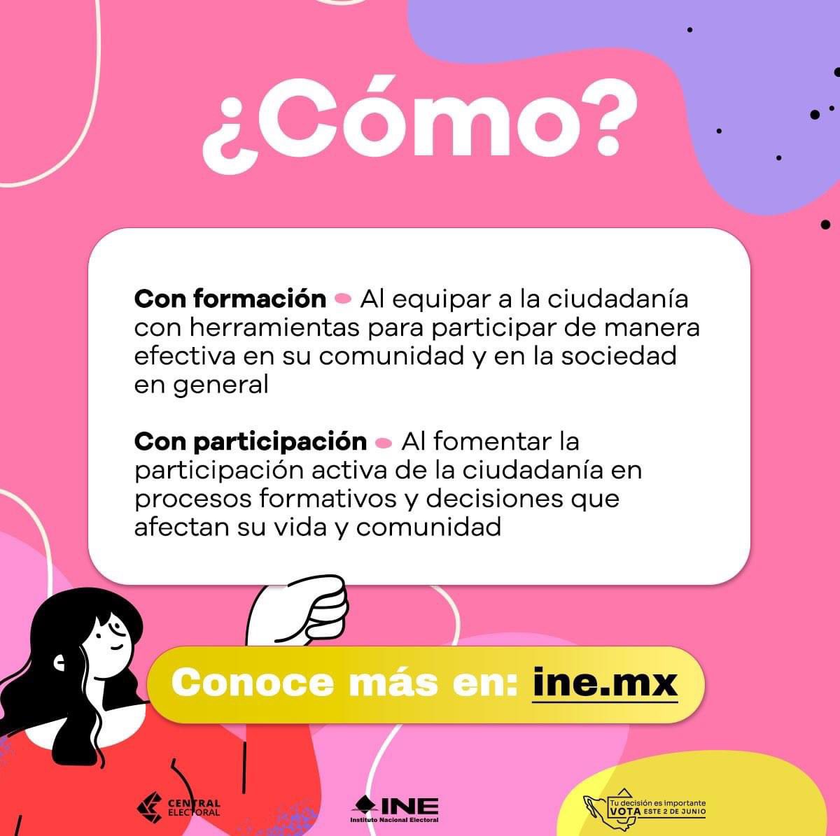 👩🏽‍🏫 El INE aprobó el plan de implementación 2024 de la Estrategia Nacional de Educación Cívica (#ENCÍVICA) 2024-2026 para fortalecer la cultura democrática de la ciudadanía. Conoce en qué consiste 👇🏼