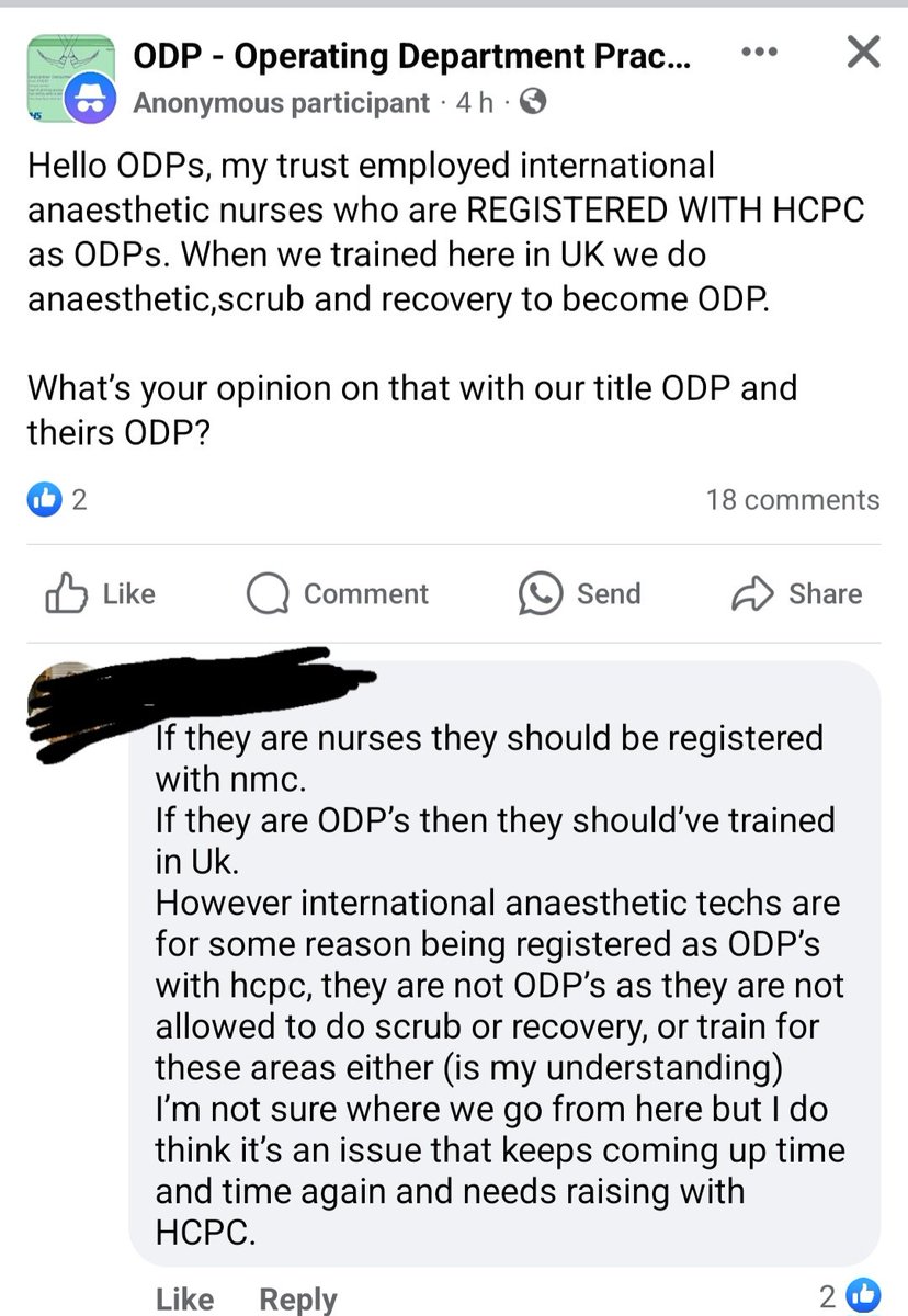 @CollegeODP On ODP day, are we also celebrating the overseas staff who are being registered with an ODP title, who have never trained in scrub of PACU? The lack of transparency over this is causing real feelings of being let down by our professional body and the HCPC.