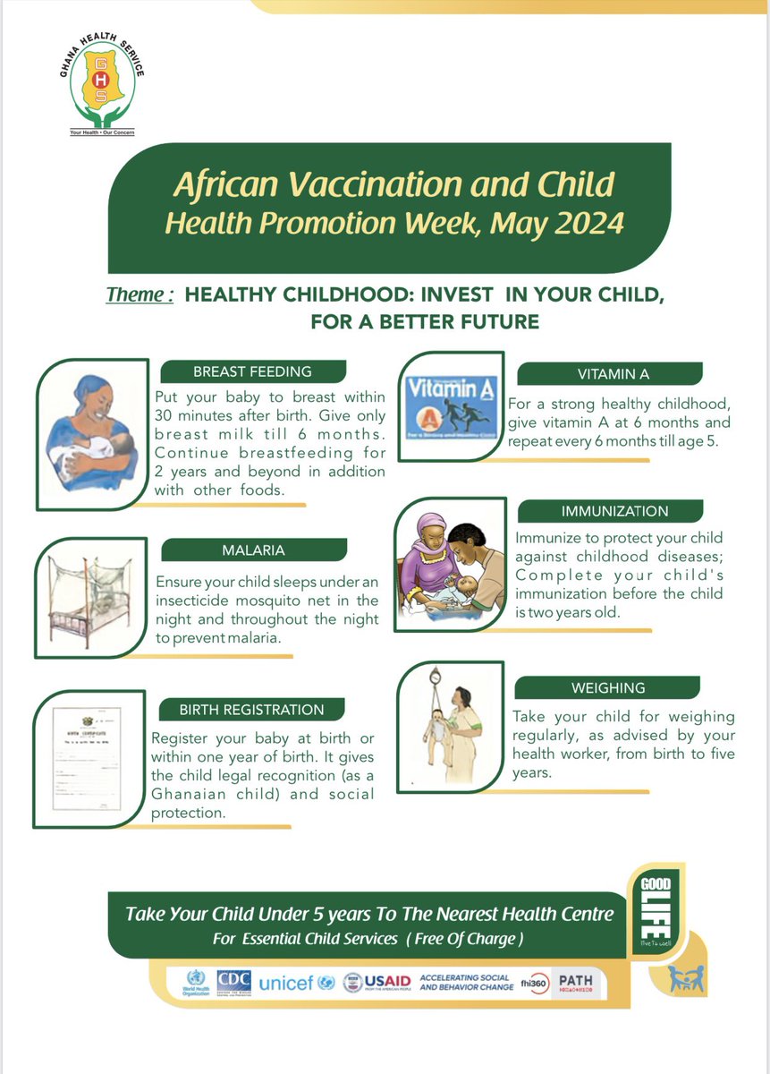 Send your child for weighing regularly from birth till he/she is 5 years old, as advised by your health worker. Remember to ask the health worker about the growth of your child on each visit. #healthybeginnings #InvestinginEveryChildsFuture #africanvaccinationweek2024