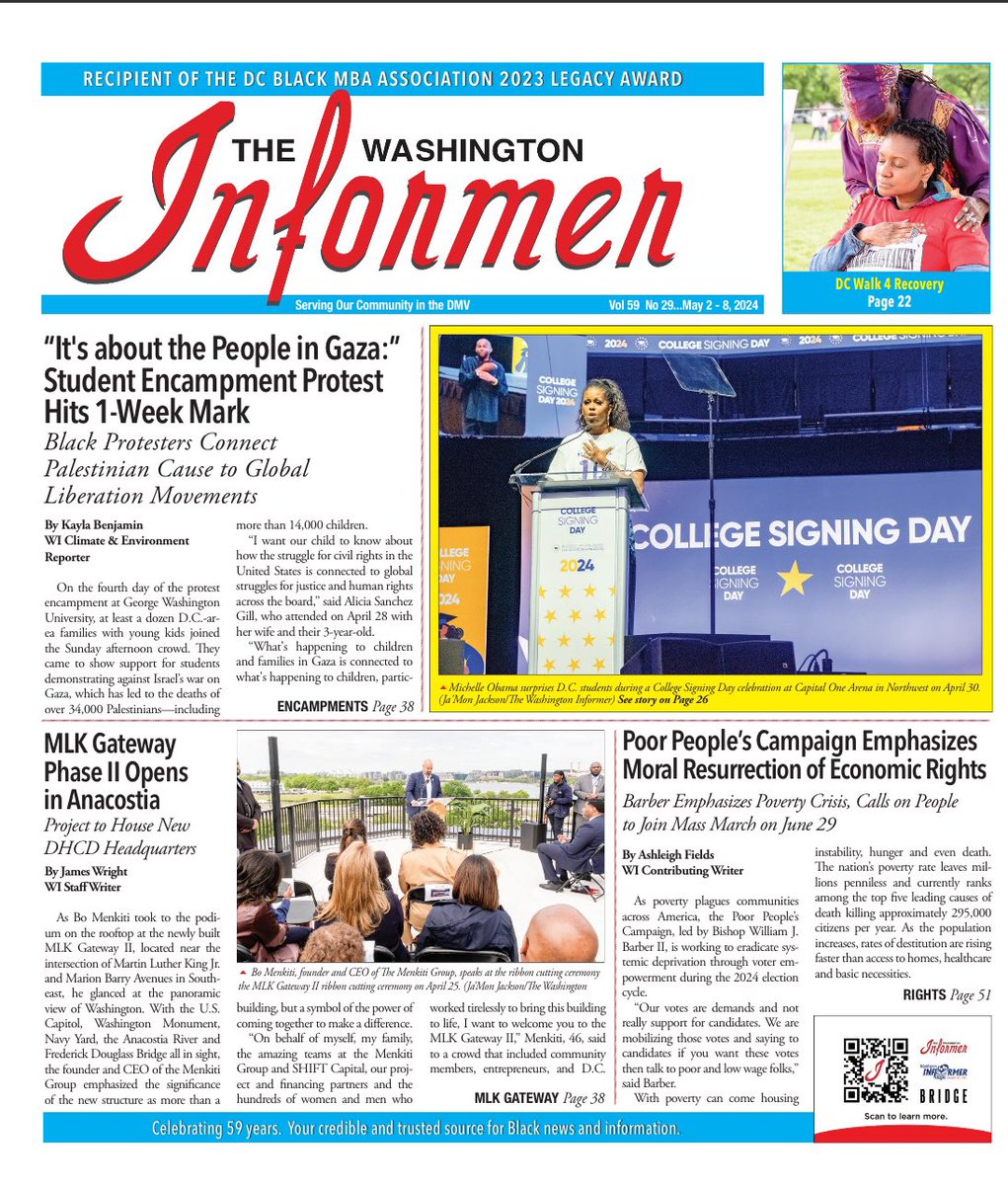 New Issue out Today! 📰 Catch up on your local news and Pick up your copy of this week’s Washington Informer, available on newsstands across the DMV or the web at WashingtonInformer.com #BeInformed #PGCounty #CrimeCrisis #environment #DC #dcbudget #CeasefireNOW