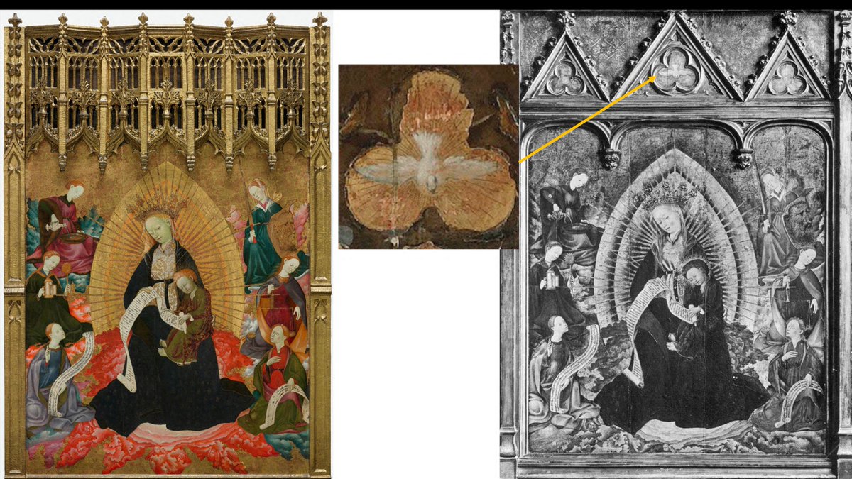 Com es van emmarcar les pintures gòtiques al XIX i com es reemmarquen al XXI  (espc. en museus americans) dóna per un congrés (algú l'ha fet?). 
En molts casos s'emmarquen pintures q són fragments i en ocasions s'opta, justament, per ocultar-ho 👇
philamuseum.org/collection/obj…