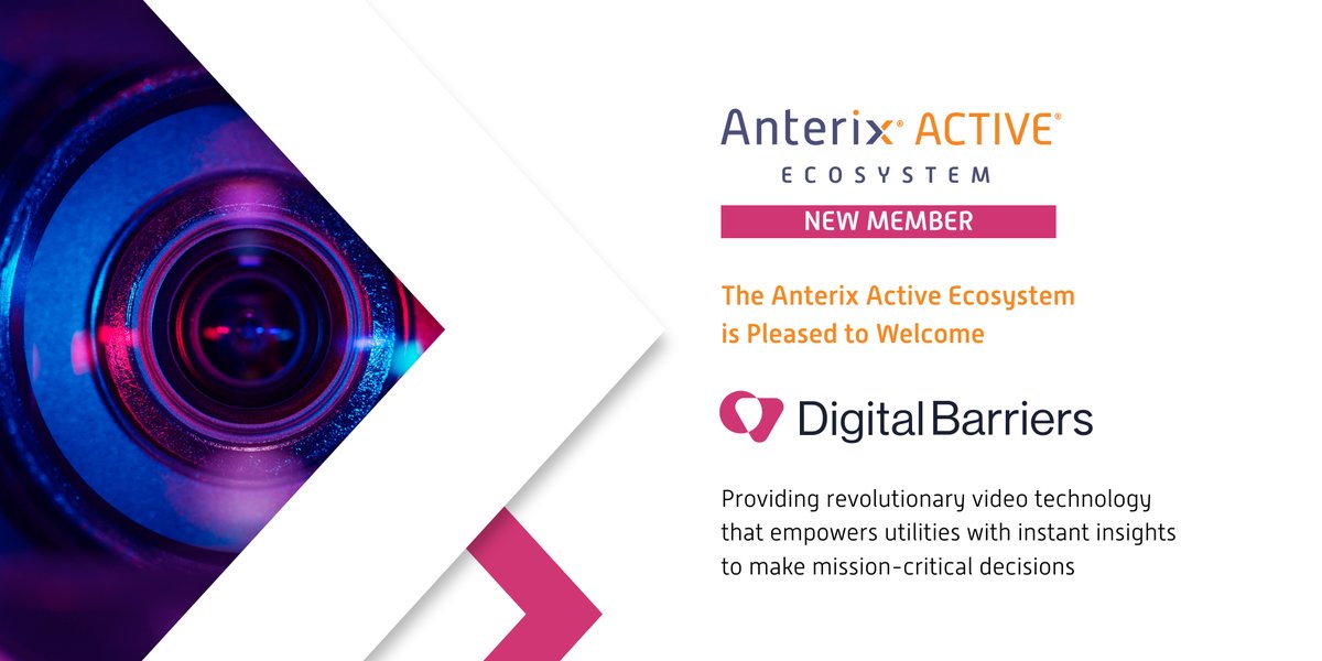 Anterix_Inc's tweet image. Anterix is pleased to welcome @DigitalBarriers—a revolutionary video technology provider that empowers organizations, including #utilities, to deliver reliable real-time video in low-bandwidth environments—to the #AnterixActiveEcosystem.