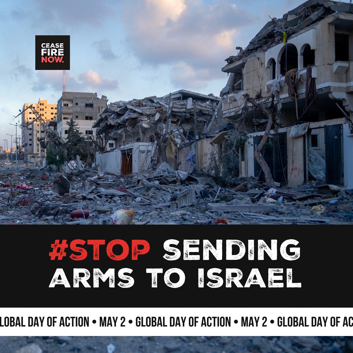 Bombing civilians isn’t war, it’s a crime.🛑 Arms sales and transfers to Israel MUST STOP and steps towards an immediate sustained ceasefire must begin. End the human suffering in Gaza now! #StopSendingArms #StopBombingCivilians #CeasefireNOW