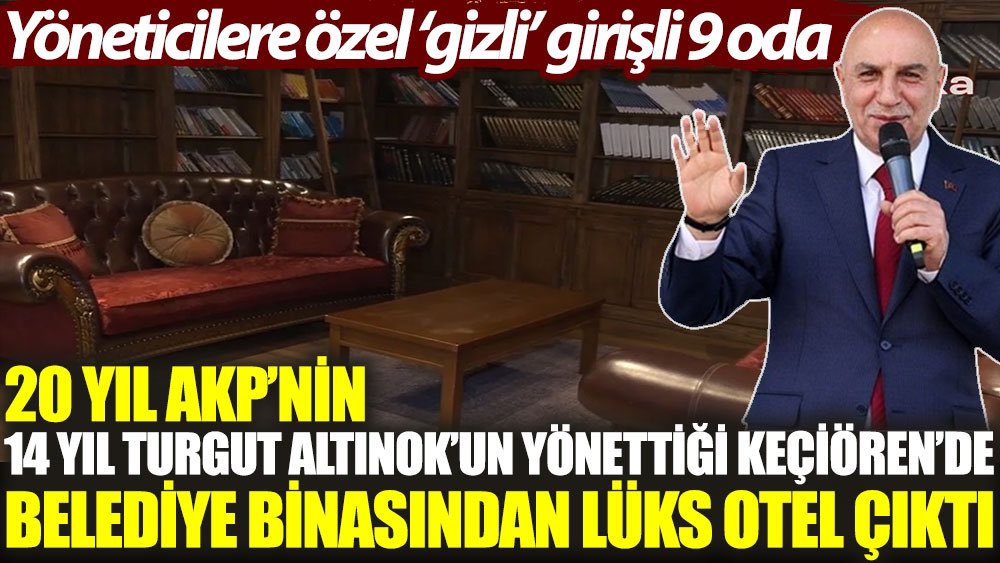 REZİLLİK ve KEPAZELİK Bitmiyor AKParti Ankara Adayı Altınok’un yönettiği Keçiören Belediyesi’nde Aile Terapi Merkezinde GİZLİ GİRİŞİ olan ve SADECE YÖNETİCİLERE HİZMET EDEN OTEL tespit edilmiş. Yöneticiler gizli girerek otelde ne yapmışlar? Lafın tümü aptala söylenir. PES!