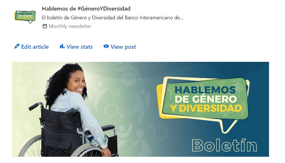 📢Hemos renovado el #boletín de la División de #Género y #Diversidad de @el_BID. En esta edición, hablamos sobre la participación de #mujeres y #gruposdiversos en roles de #liderazgo. ➡️ Suscríbete para recibir las nuevas ediciones: linkedin.com/pulse/el-lider…