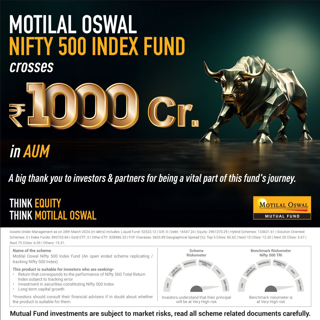 A Bada milestone for Bade Bharat ka Bada Index!

#nifty500index #indexfunds #badebharatkabadaindexfund #MotilalOswalAMC #MotilalOswal #ThinkEquityThinkMotilalOswal