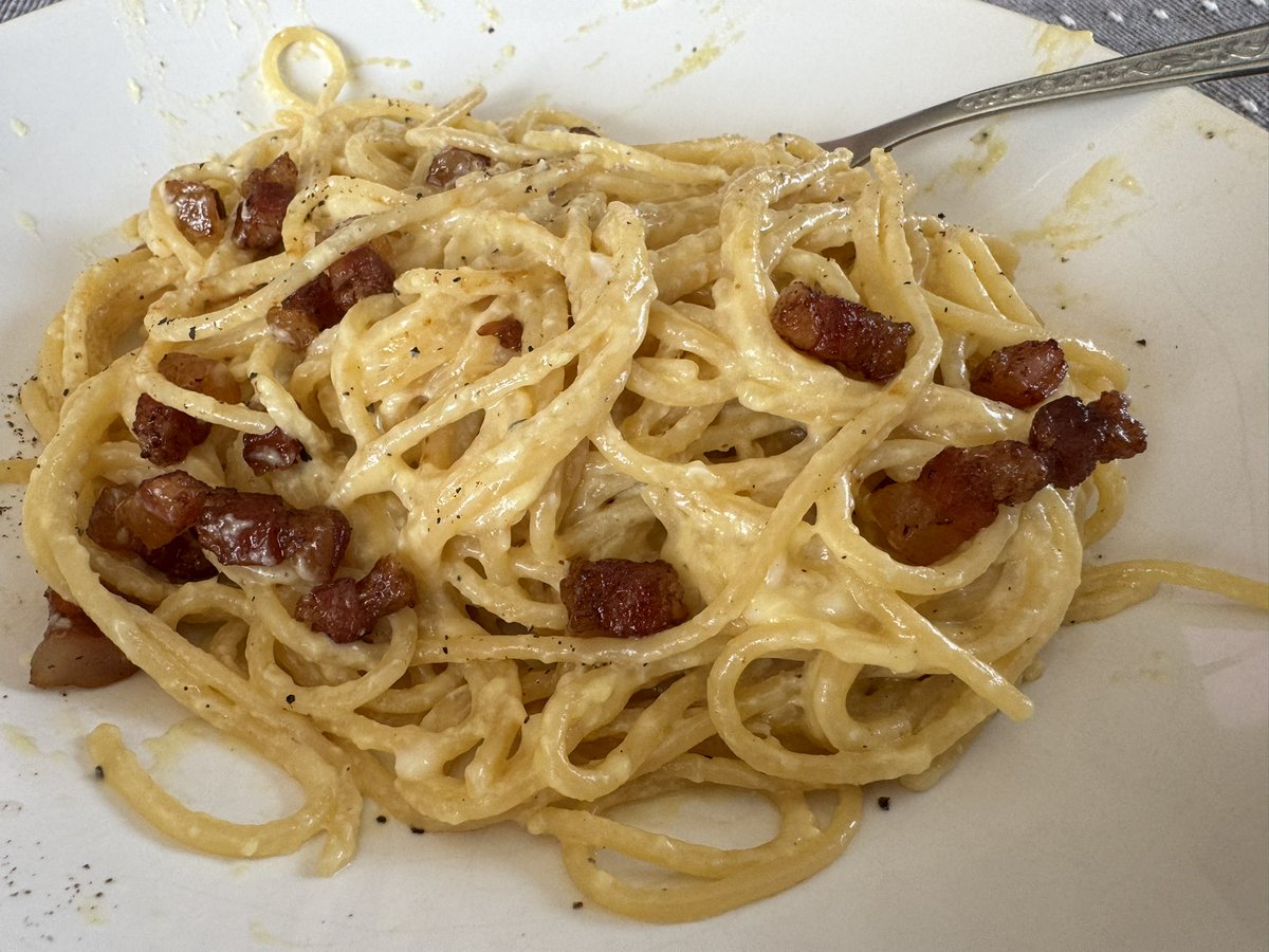No Italians were harmed in the making of this carbonara.