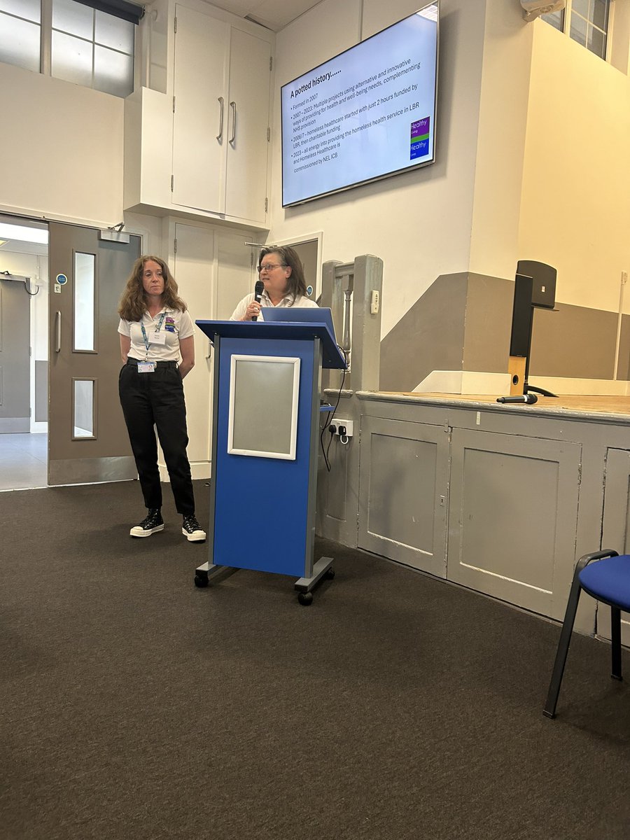 Now hearing from Stephanie and Sarah who are inclusion nurses working in #HealthyLivingHealthyLives which works with homeless population in Redbridge @NHS_NELondon