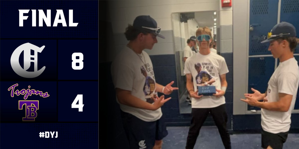 Varsity picks up the victory to split the series with Troy. Thompson gets the brick going 2-3 with 2 RBI. Henthorn gets the win going 5 innings giving up 2 runs and striking out 9. Wyss added a double and a triple. Next game is Saturday at home against Eureka. #DYJ