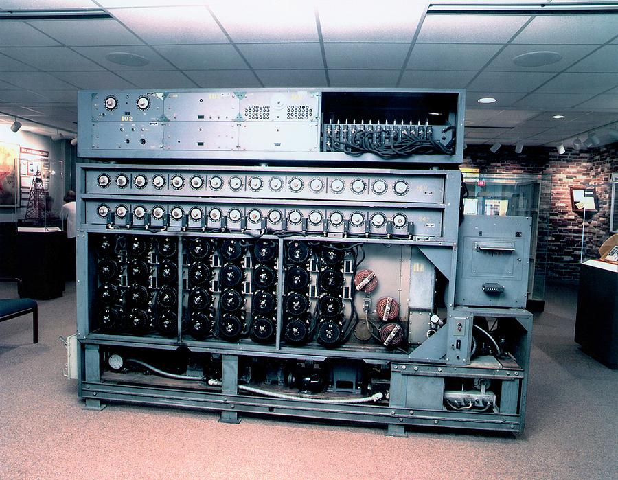 The 'Bombe' WWII decryption computer designed by Alan Turing has been rebuilt and works.