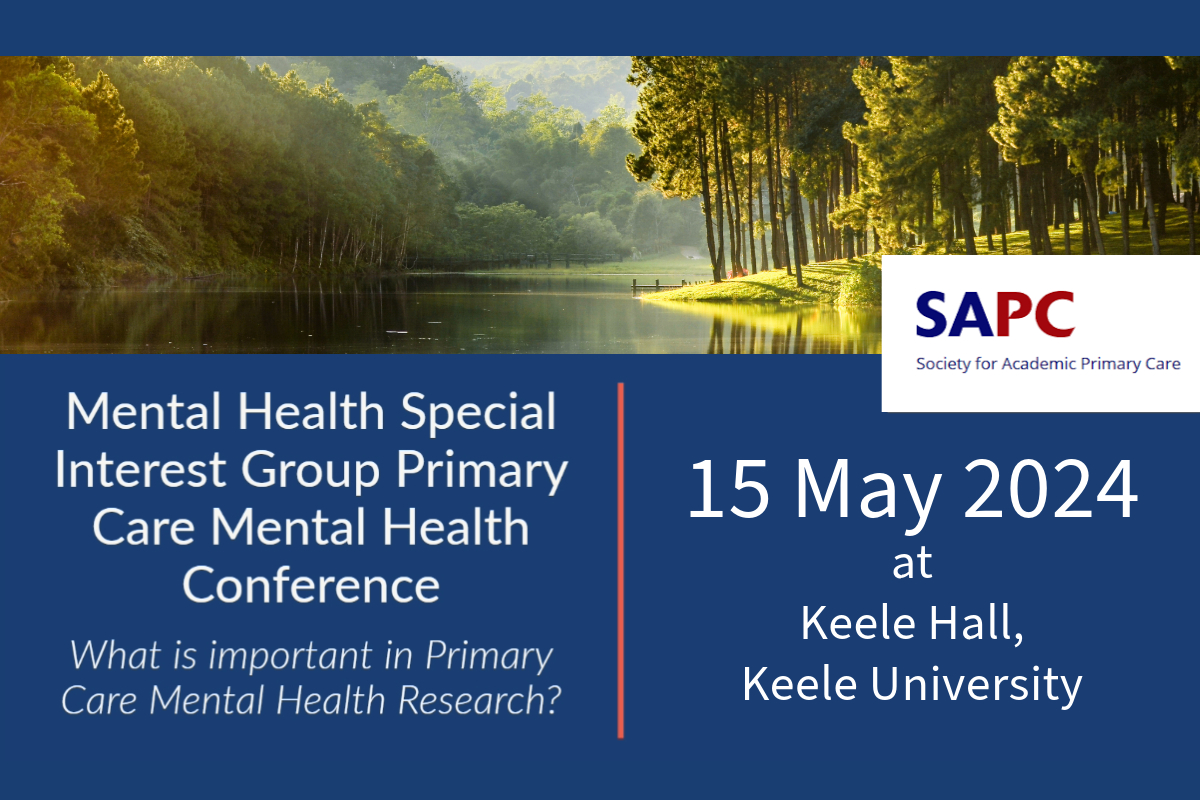 SAPC Mental Health Special Interest Group Primary Care Mental Health Conference, 15 May 2024 at Keele University:🔗 tinyurl.com/3m82y8t5 Registration deadline is Monday 6 May 2024 #PrimaryCare #Research #mentalhealth @sapcacuk @Ashmore2009 @CizCG