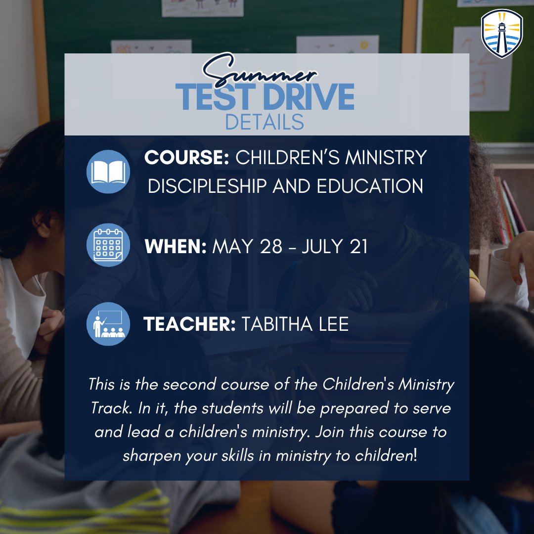 If you're interested in taking a course to discover if online education is for you, we would love to have you enroll in our Module 2 'Test Drive' and get equipped for children's ministry at the same time!

🔗 Apply and learn more here!calvarychapeluniversity.edu/academics/ccu-…
-
#christianeducation