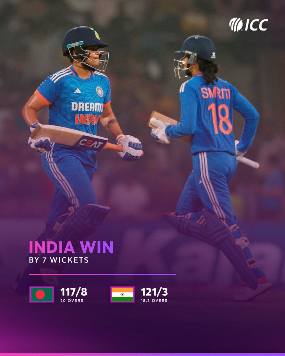India ensure series victory with third straight win in the #BANvIND T20I series 💪

Scorecard 📝: bit.ly/3JJmyRS