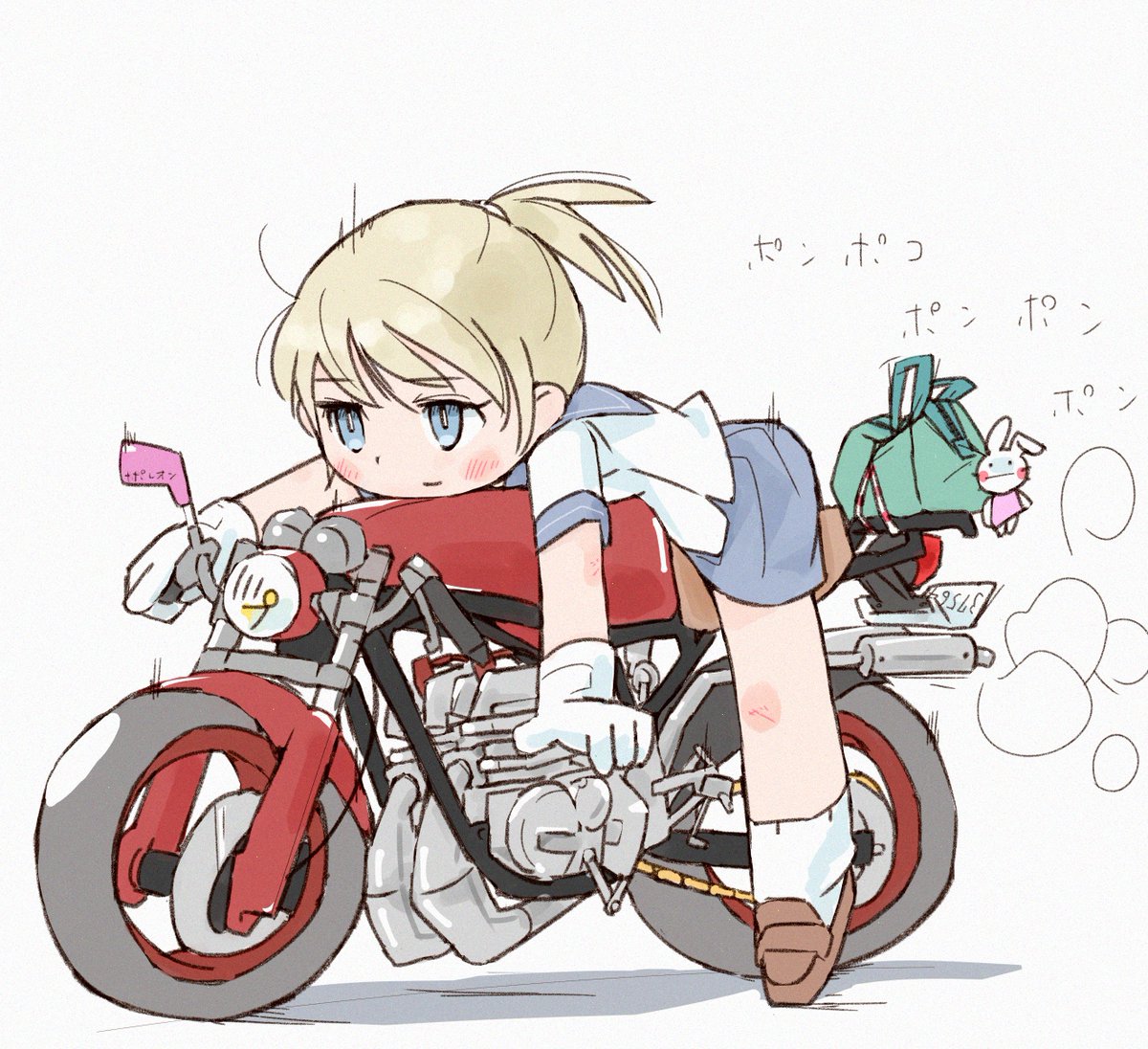 「むせきにんバイクw 」|しるくれのイラスト