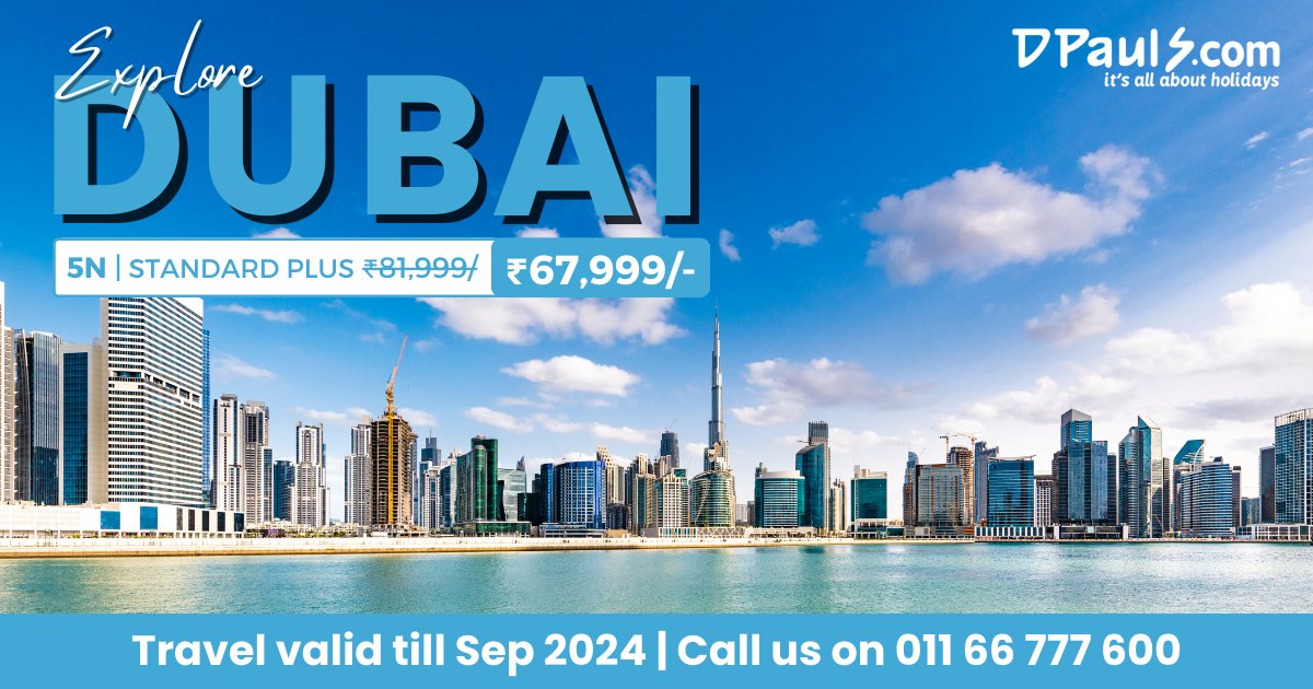 Dubai in Style! 5 Nts Fully Loaded Package from Rs. 67,999/-
Includes Airfare, Stay, Breakfast, Sightseeing and more.
Experience the magic of Dubai with us!
📞 Call 011-66777600 to Book now!

#DPauls_Travel #Dubai #HoneymooninDubai #DubaiTrip #DubaiFrame #BurjKhalifa #DubaiTrip