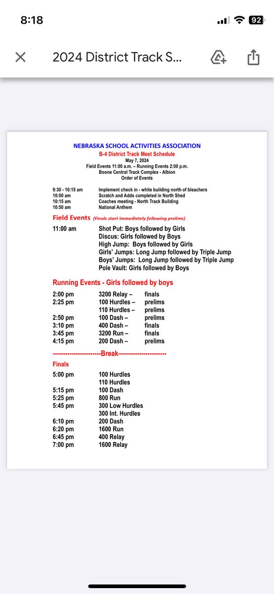 Wayne will be in Albion for our district track meet on Tuesday, May 7th! Come watch your Wayne athletes compete to punch their tickets to the state track meet at Burke Stadium!
@WayneSchools <a href="/PrepRunningNerd/">Prep Running Nerd</a> 
#NoWorkNoBurke
live.athletic.net/meets/35190