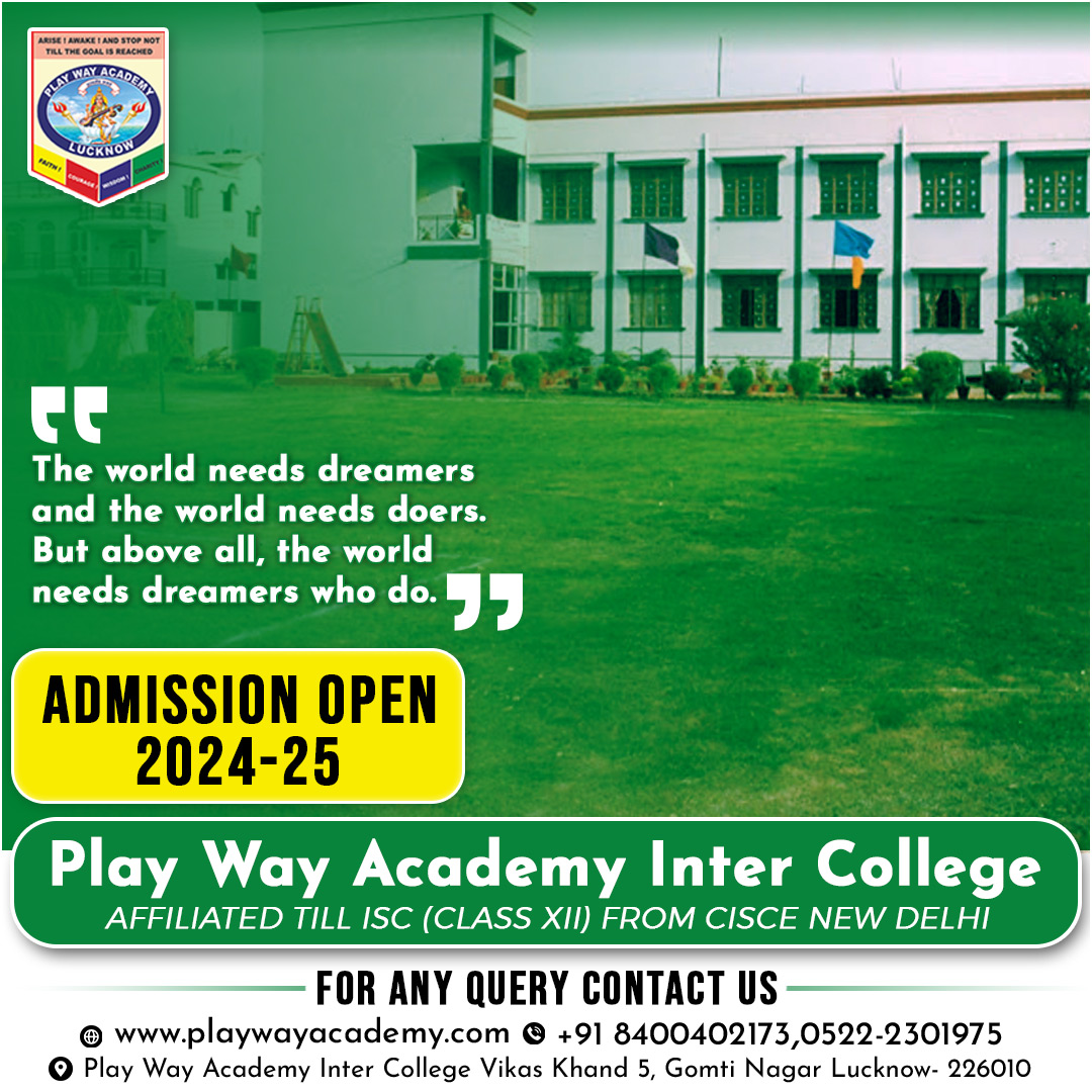 Learn from yesterday, live for today, hope for tomorrow. The important thing is not to stop questioning.
📞 +91 8400402173
🌐 playwayacademy.com
🎯 Vikas Khand 5, Gomti Nagar Lucknow- 226010
#admission #AdmissionsOpen #admissionsopen2024