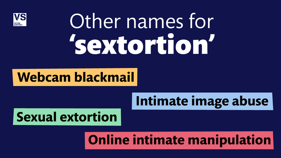 #Sextortion is the threat of sharing images or videos, often sexually explicit content, to extort money/force someone to do something.
If you’ve experienced sextortion, you’re not to blame. We're here for you
📞0300 303 3706
📞0808 168 9111-24/7
 💻 victimsupport.org.uk/live-chat