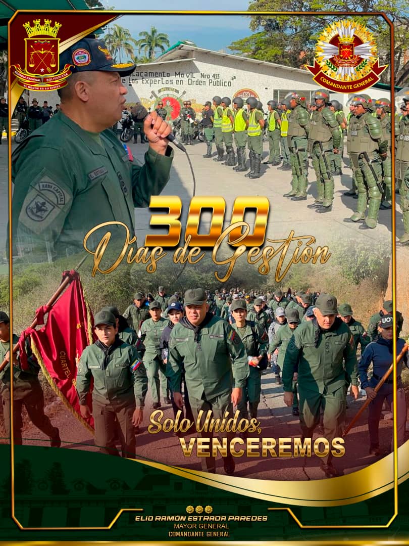 #02MAY 🇻🇪#300DiasDeGestión y compromiso con la Patria 💂

Continuamos trabajando con máximo compromiso junto a nuestro Comandante General MG Elio Estrada Paredes por el bienestar del pueblo 🇻🇪 @GNB_CZBolivar