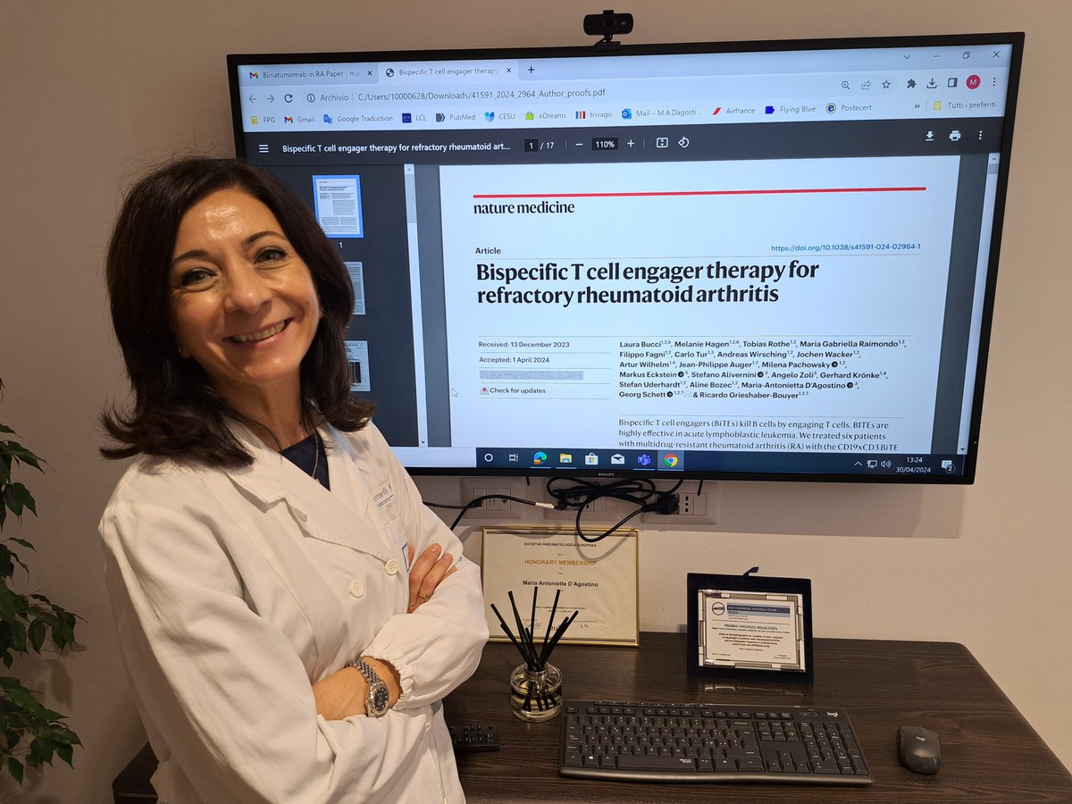 Artrite reumatoide: l’immunoterapia con i BiTE potrebbe risolvere i casi gravi e resistenti alla terapia 
La ricerca ha dimostrato che l’impiego degli anticorpi monoclonali bispecifici (BiTE) permette ai linfociti T di distruggere i linfociti B ‘ribelli’
youtube.com/channel/UCjQM2…