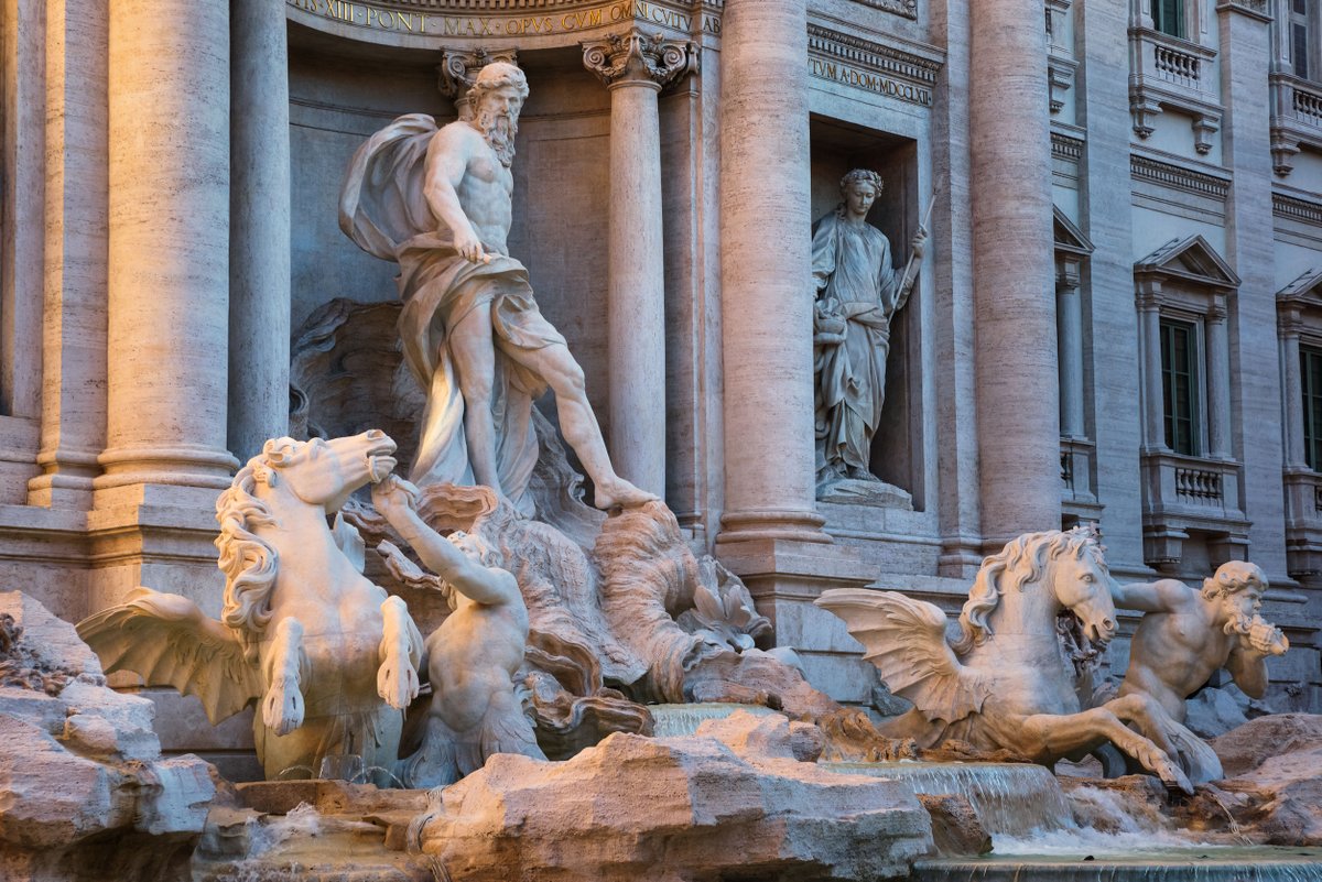 Estatua de Oceanus de la Fontana de Trevi en Roma, Italia #escultura