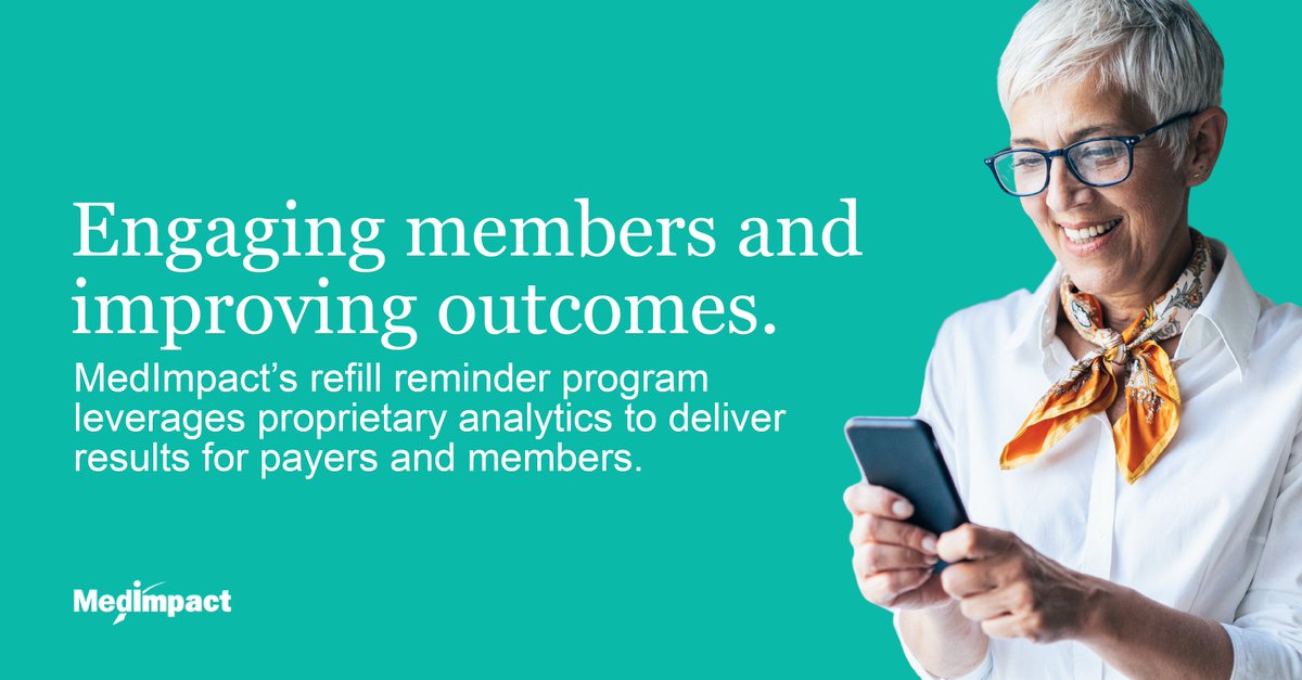 Powered by proprietary #analytics, MedImpact’s refill reminder program delivers better adherence and outcomes, higher member satisfaction, improved #CMSStarRatings, and lower overall costs. Contact us to learn how. okt.to/1mnRLl #wearemedimpact #atruepartner #pharmacy