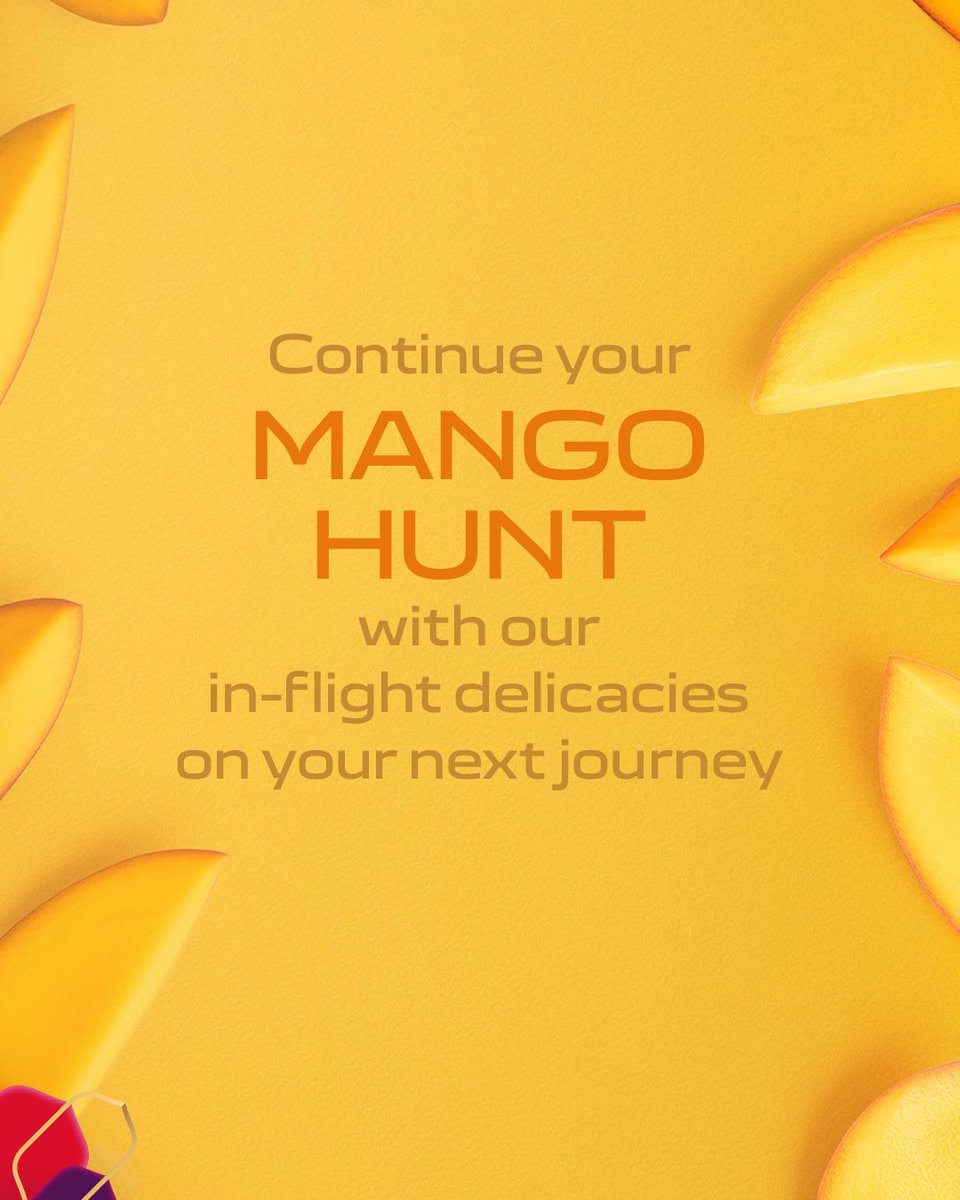 Elevate your journey with our special mango delicacies onboard, available on select flights.

#FlyAI #AirIndia #MangoSeason #NonStopExperiences
