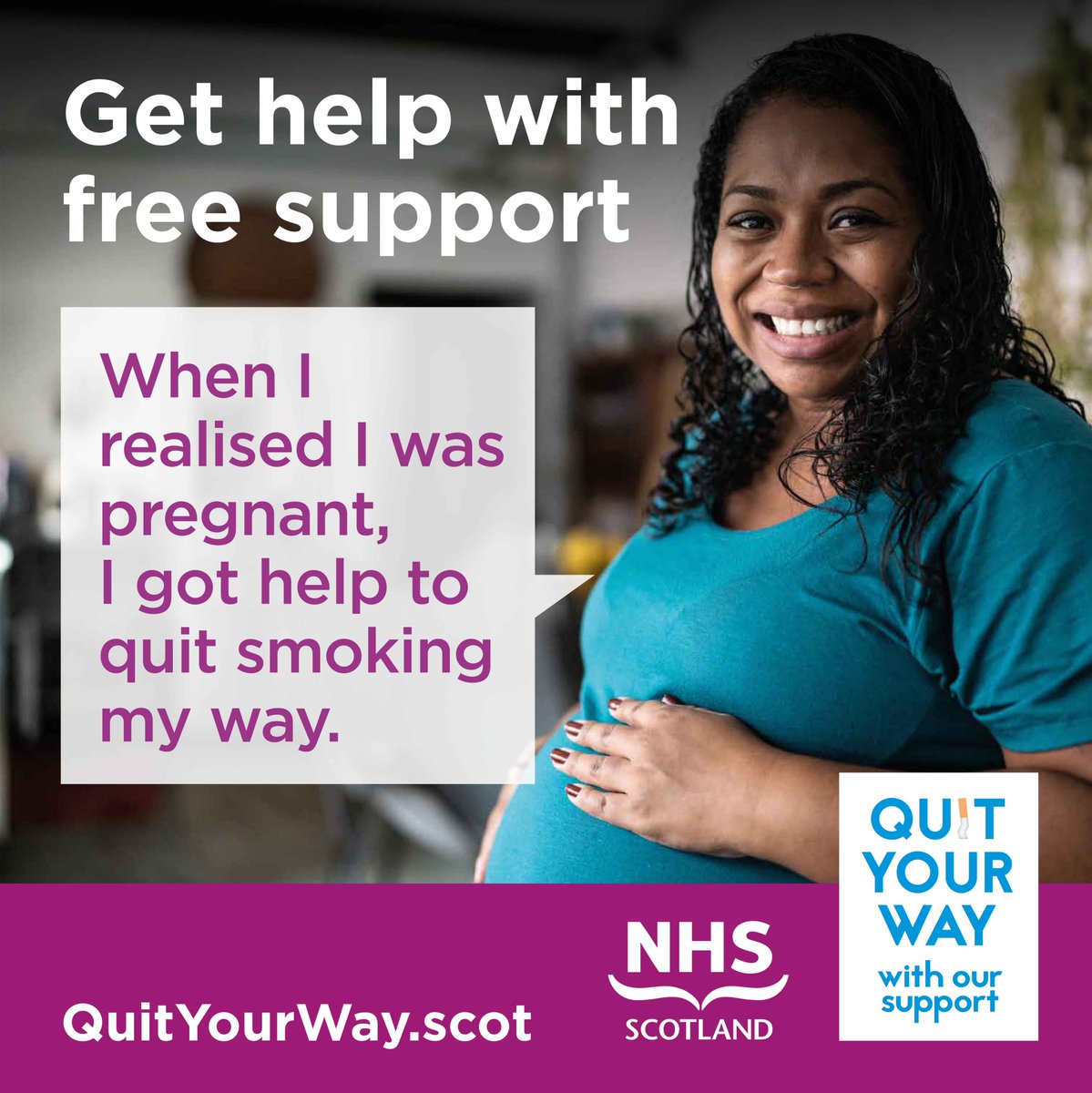 Giving up smoking is one of the best things you can do for your baby. The earlier you stop smoking in your pregnancy, the better. Quit Your Way Scotland is here with free advice and support. Get started at QuitYourWay.scot #QuitYourWay