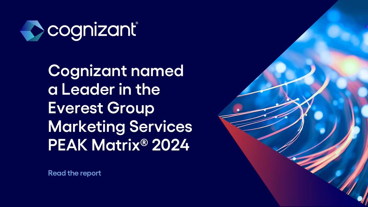 Proud to once again be named a market Leader in Everest Group’s latest Marketing Services PEAK Matrix®.  Check out the report: cogniz.at/3QnoVNR
#marketing #digitaltransformation #customerexperience #dataanalytics #Cognizant