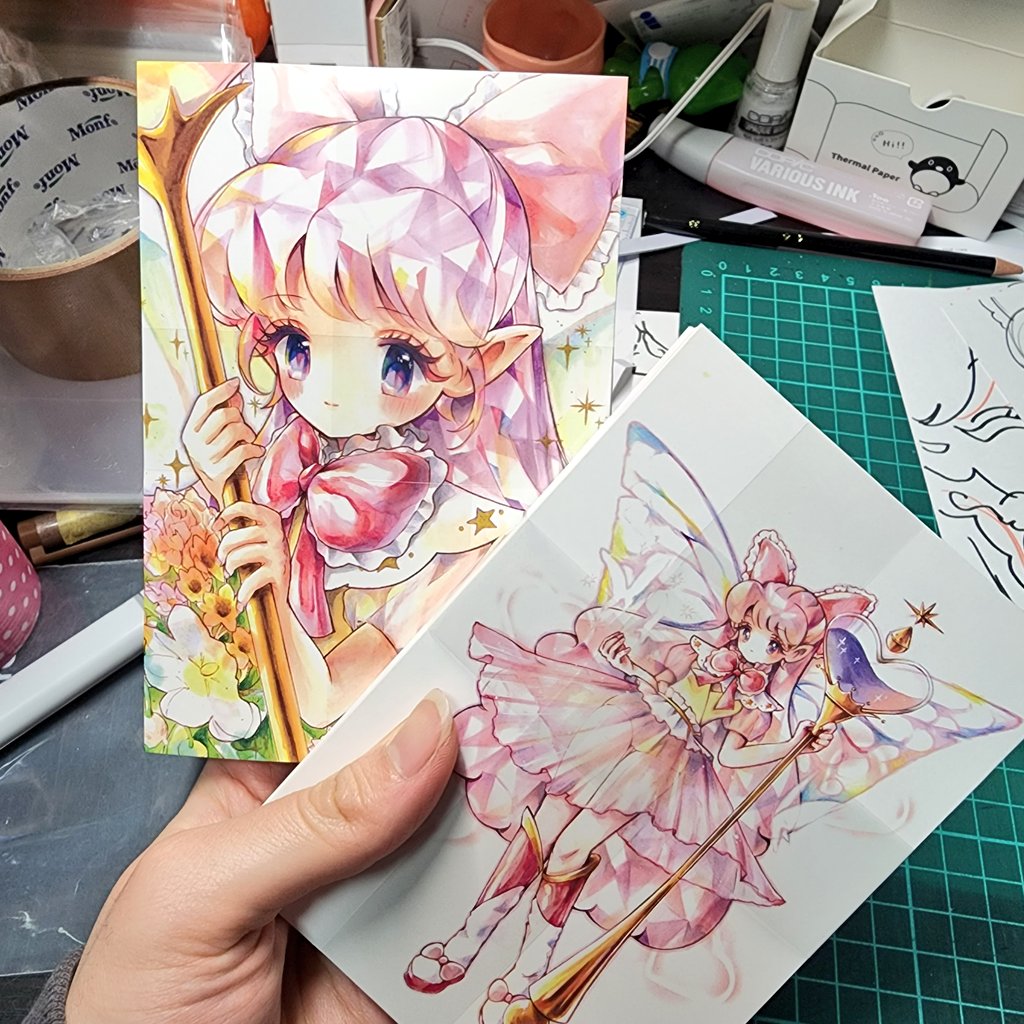 「このポストカードとドローイング販売は4日(土)から! 」|💎吉田 南ナ子💎鱗粉を辿ってのイラスト